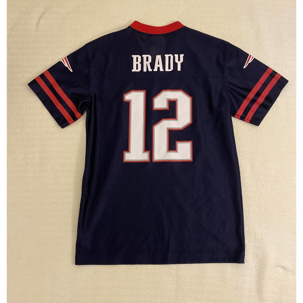 nfl team apparel new england patriots Tom Brady #12 jersey boys xl 14/16 - Picture 2 of 4